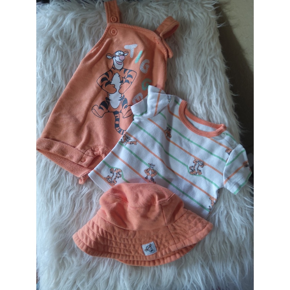 Disney Baby Tigger Romper Shirt and Bucket Hat Set Orange 0-3M 02AS606PH